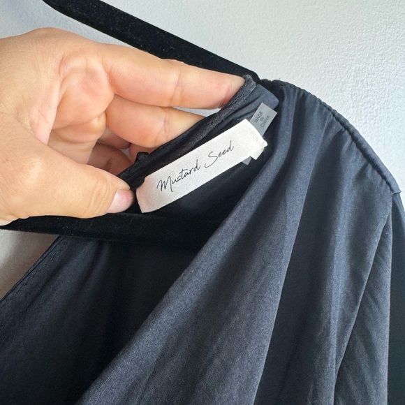 Mustard Seed Dark Navy V Neck Mini Dress size S - Picture 3 of 5